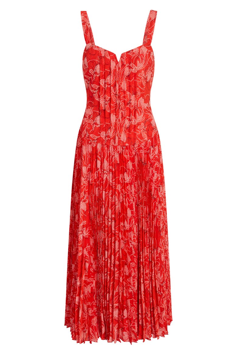 Botanical Floral Print Sleeveless Midi Dress, Alternate, color, BISOU MULTI