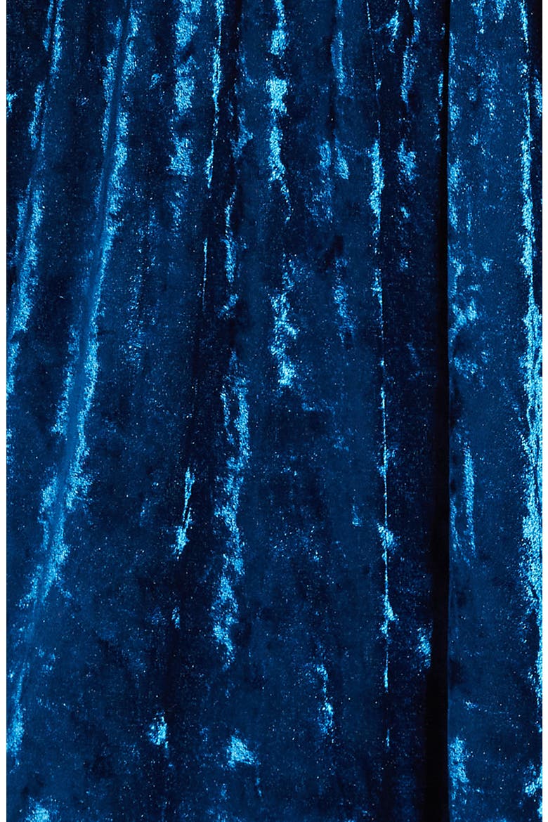 Kids' Ruffle Crushed Velvet Babydoll Dress, Alternate, color, TEAL