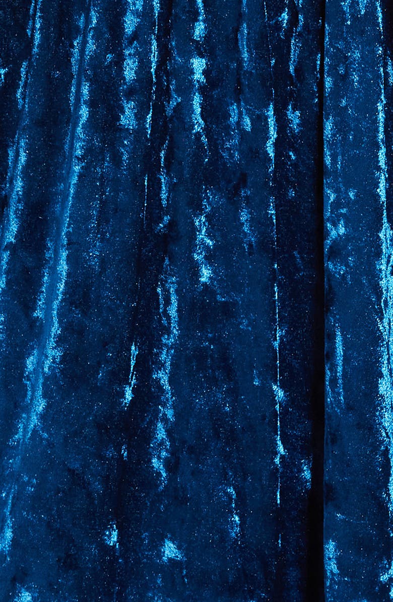 Ava & Yelly Kids' Ruffle Crushed Velvet Babydoll Dress, Alternate, color, Teal