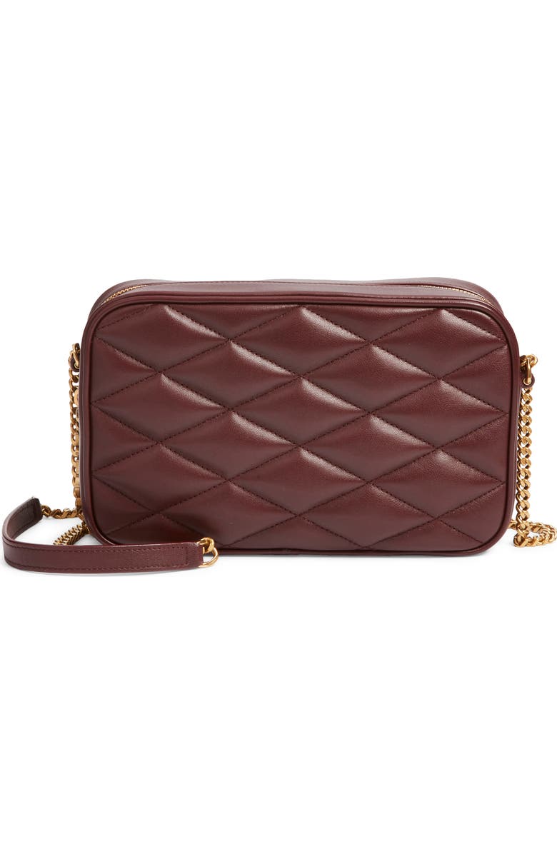 Saint Laurent Gaby Diamond Quilted Leather Camera Bag, Main, color, Rouge Cabernet