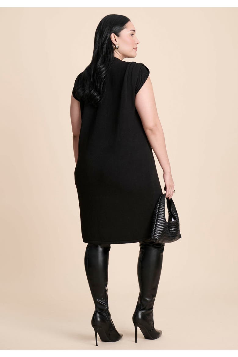 Metal Detail Sweater Dress, Alternate, color, BLACK ONYX