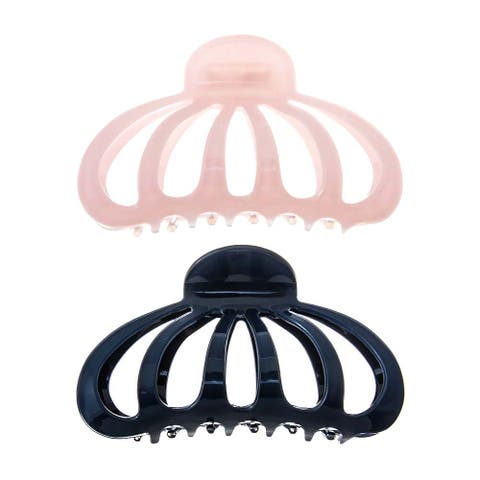 Pink & Navy Ocotopus Hair Claw Clip Set