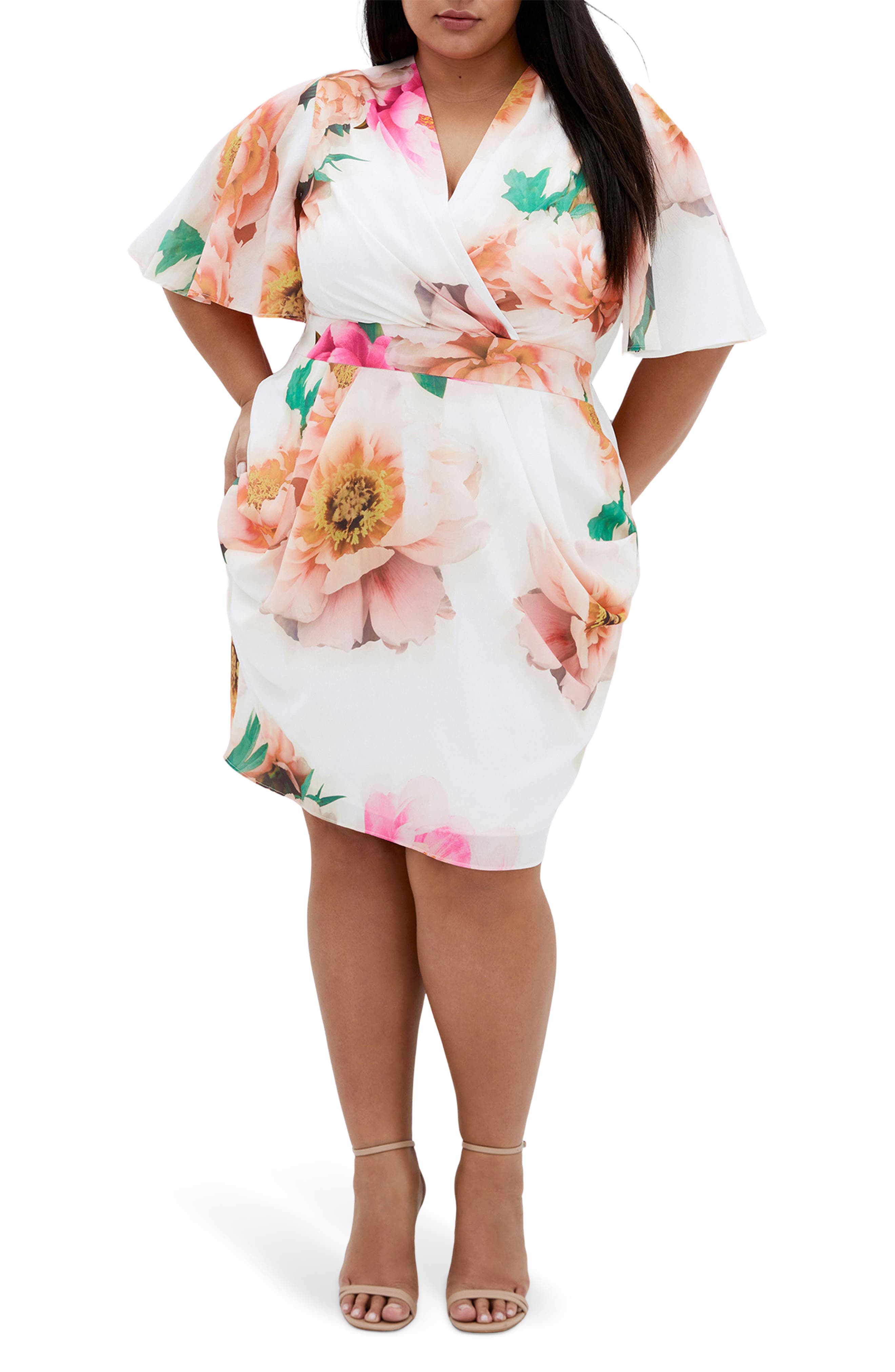City Chic Brae Floral Print Dress