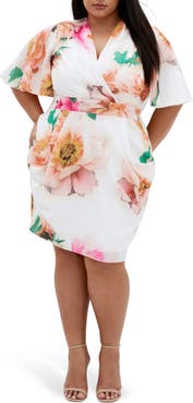 City Chic Brae Floral Print Dress