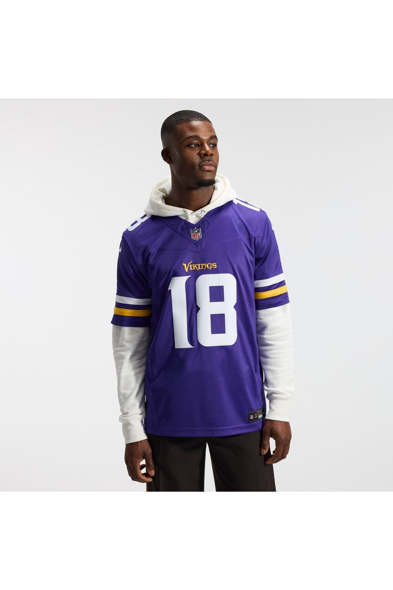 Men's Nike Justin Jefferson Purple Minnesota Vikings Team Vapor F.U.S.E. Stitched Limited Jersey, Alternate, color, Purple