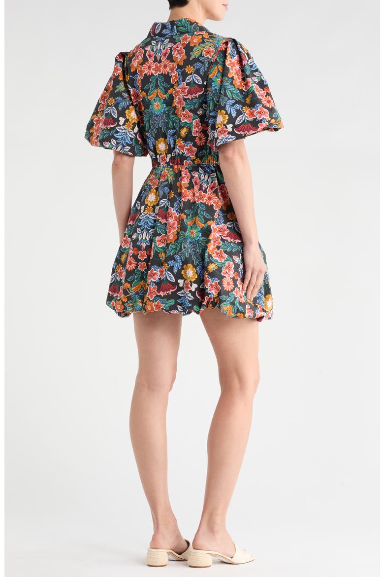 Puff Sleeve Bubble Hem Shirtdress, Alternate, color, FOLK FLOWER