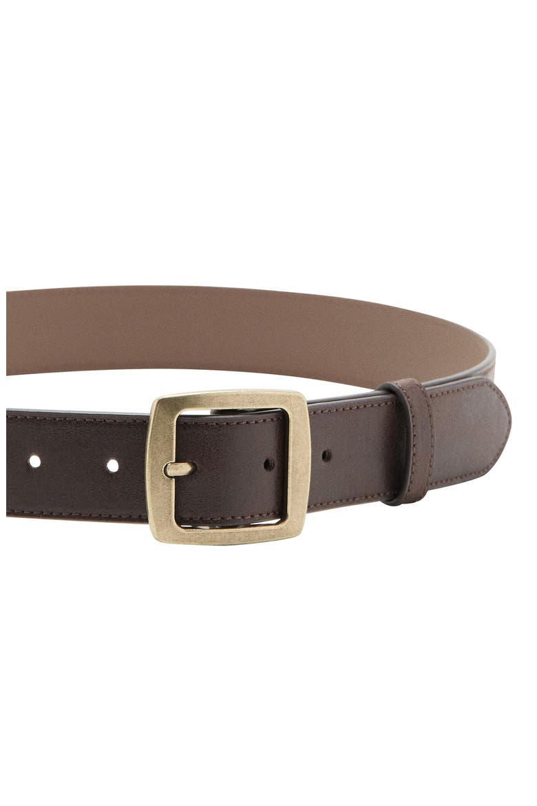 Square Buckle Faux Leather Belt, Alternate, color, CHOCOLATE