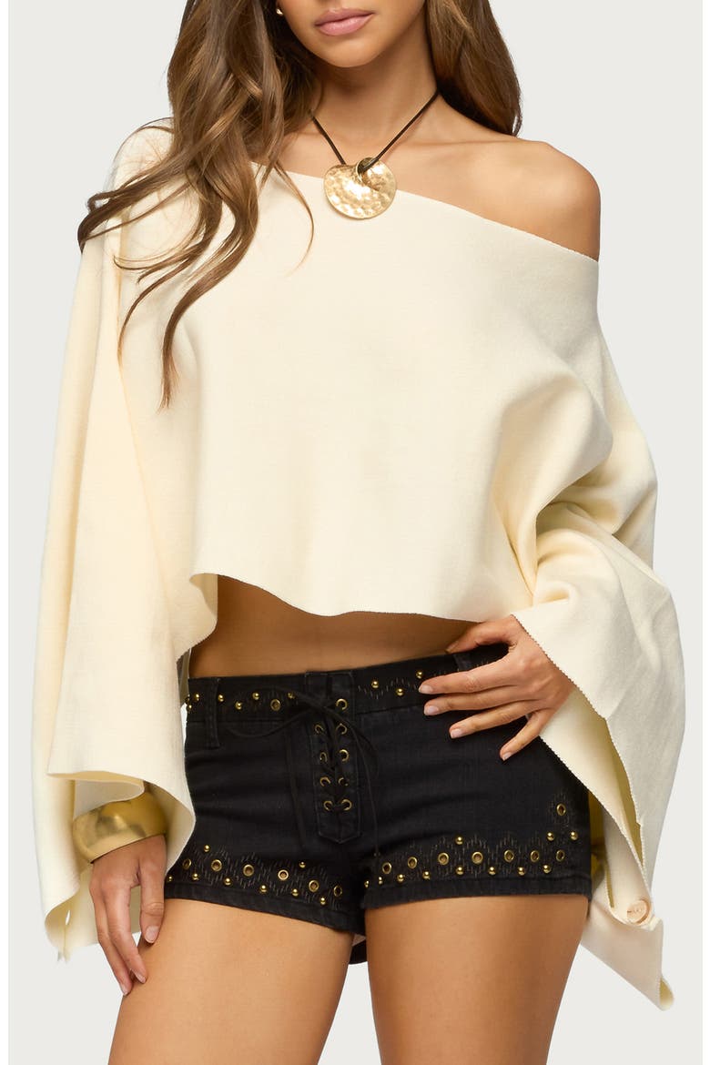 Sharla Off the Shoulder Poncho Top, Main, color, CREAM
