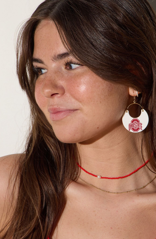 Nickel & Suede University Ninas Earrings In Silver