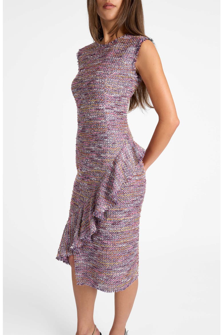 Cami Tweed Sleeveless Ruffle Dress, Alternate, color, DUSTY LILAC