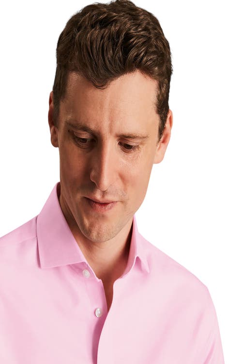 CHARLES TYRWHITT CHARLES TYRWHITT NON-IRON TWILL CUTAWAY SLIM FIT SHIRT DOUBLE CUFF