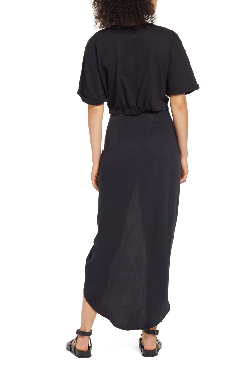 Free People Rae Waist Cutout Asymmetric Dress, Alternate, color, 