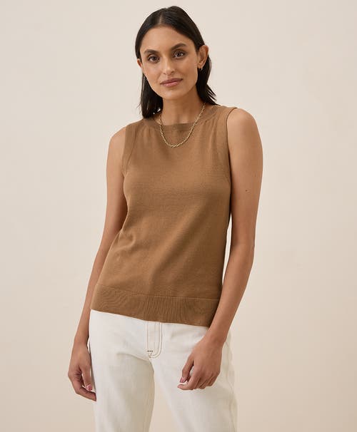 Pact Organic Cotton Classic Fine Knit Shell In Brown Sugar