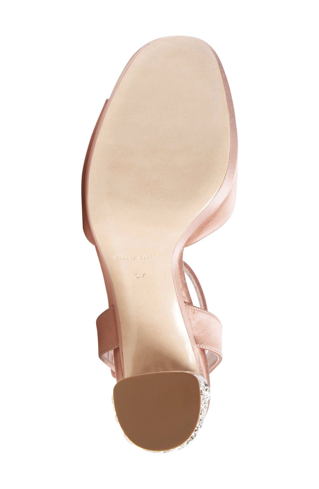 Miu Miu Studded Block Heel Platform Sandal, Alternate, color, 