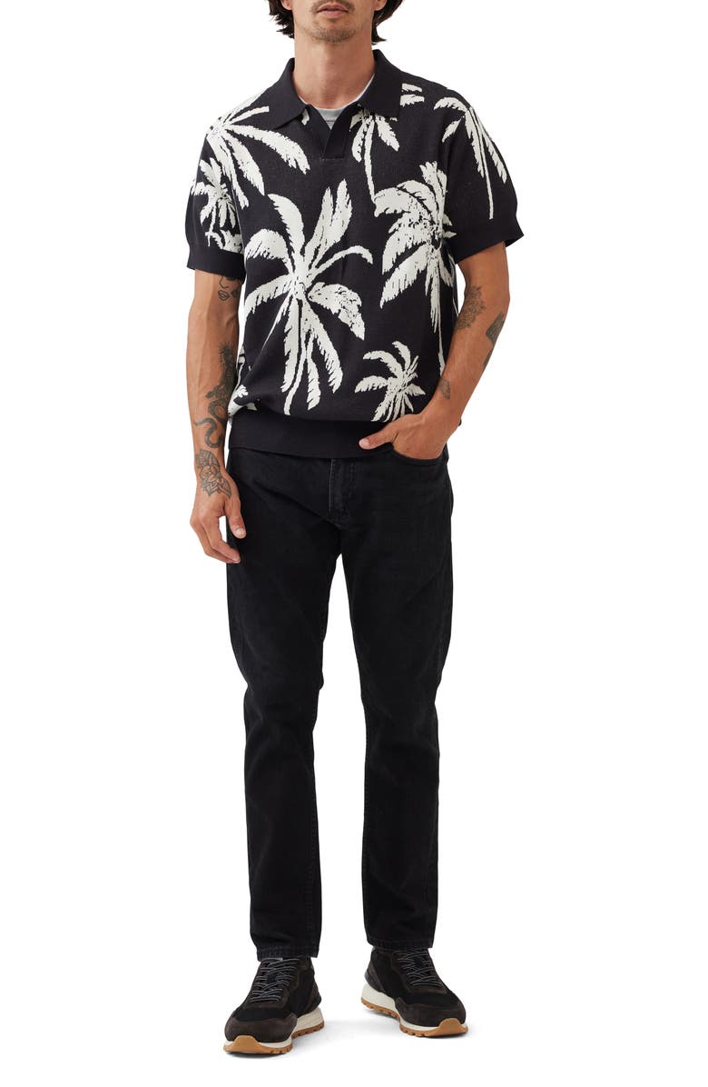 Rodd & Gunn Anatori Palm Tree Jacquard Cotton Sweater Polo, Alternate, color, 