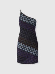Missoni One-shoulder Viscose Lamé Mini Dress