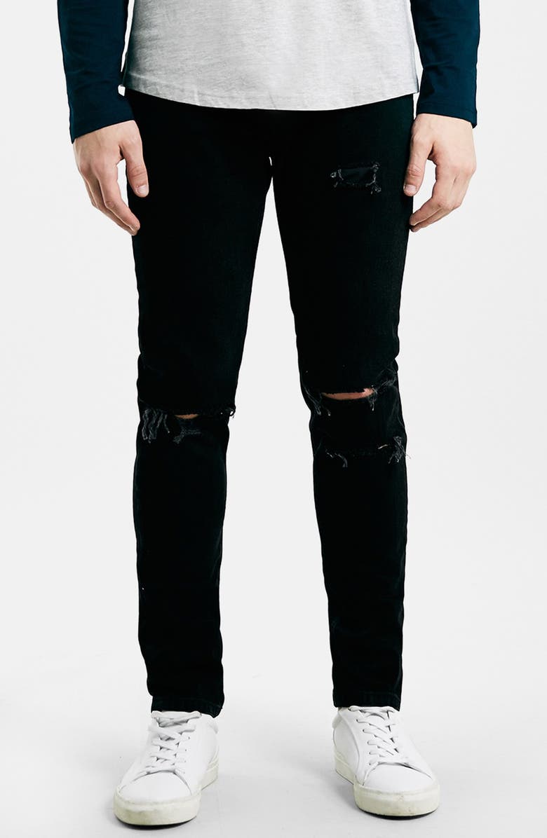Topman Ripped Skinny Fit Jeans, Main, color, 