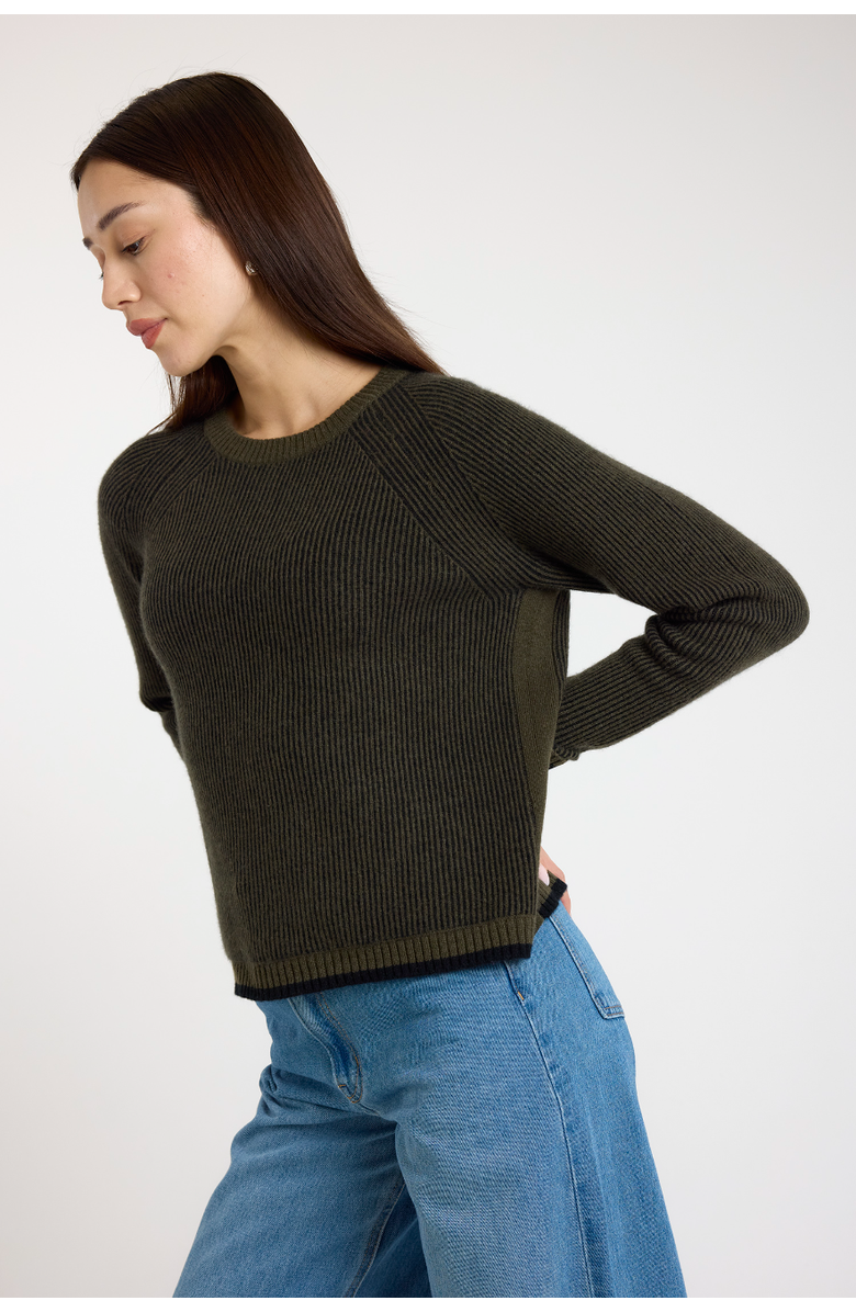 Brodie Pure Cashmere Irene Crew Neck 100% Cashmere Sweater, Alternate, color, Olive