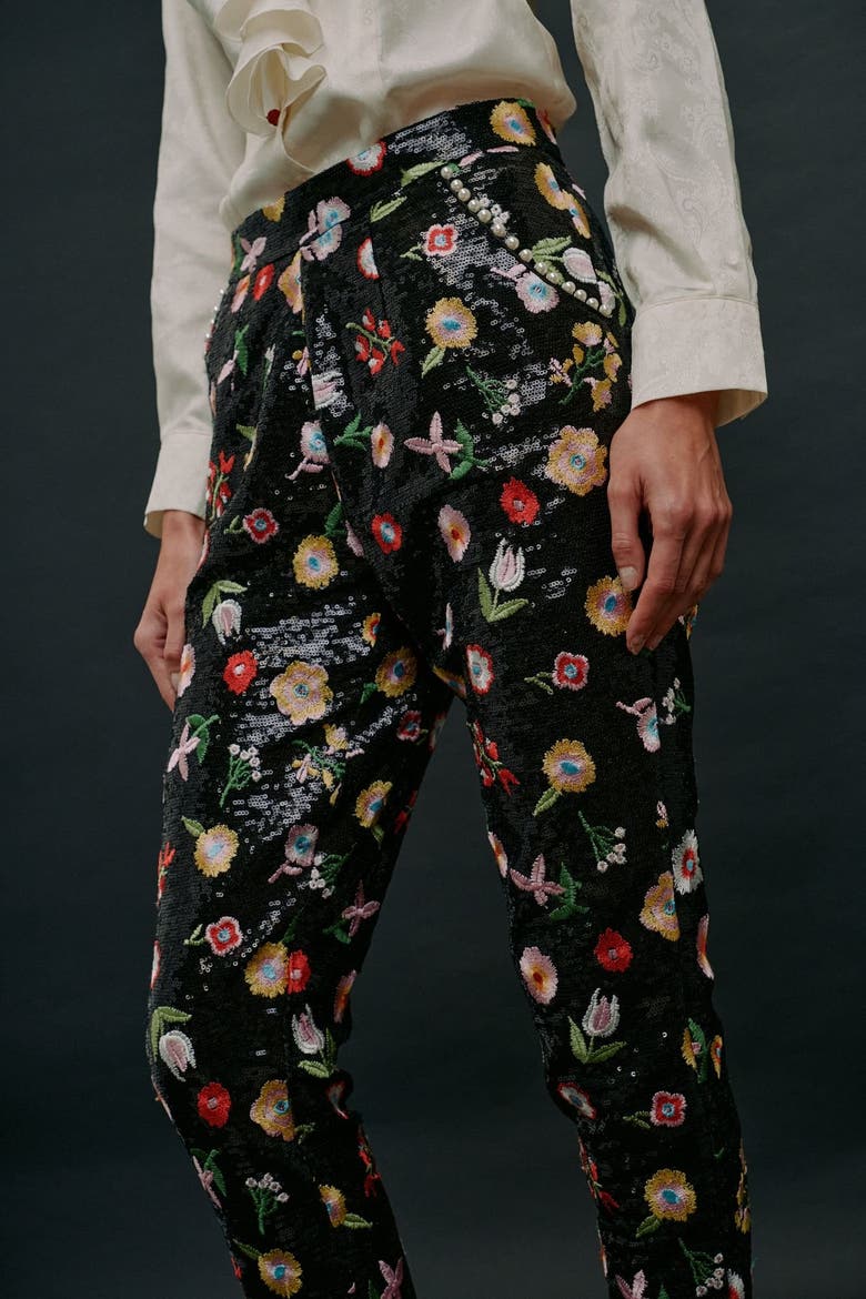 Derling Embroidered Trousers, Alternate, color, Black