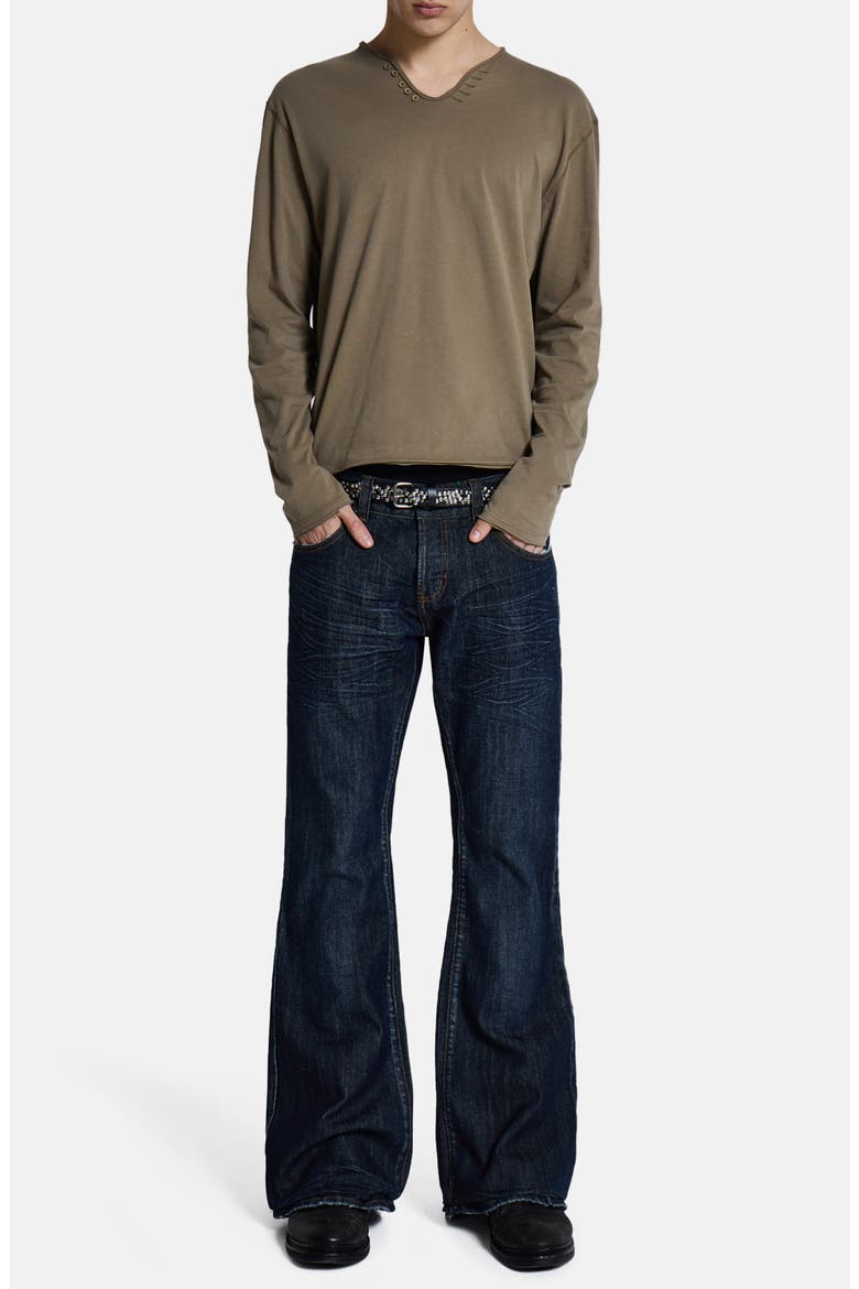 Coated Jude Flare Leg Jeans, Alternate, color, DENIM
