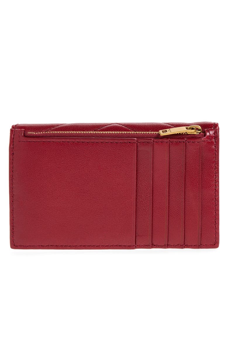 Cassandre Matelass Leather Card Case, Alternate, color, DEEPLY RED