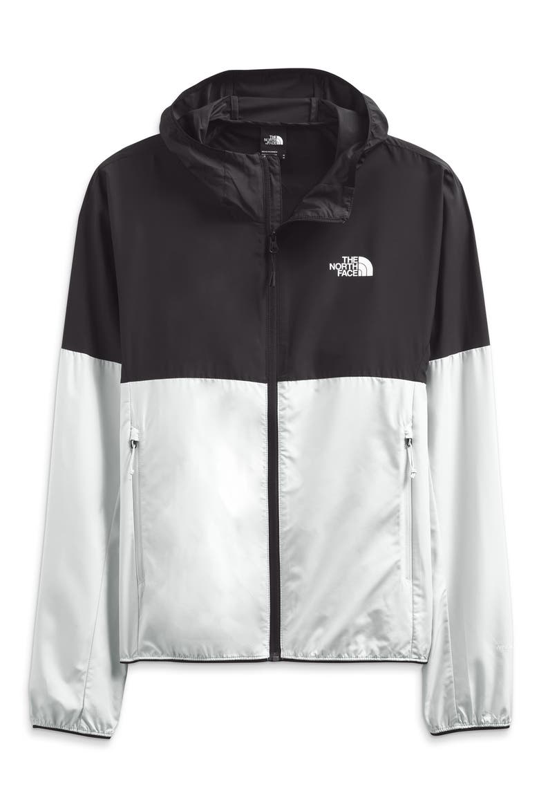 Flyweight Wind Resistant Zip Hoodie, Alternate, color, TNF BLACK/ TIN GREY