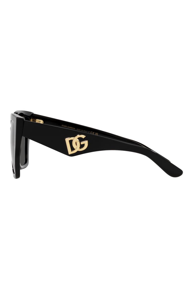 55mm Square Sunglasses, Alternate, color, BLACK