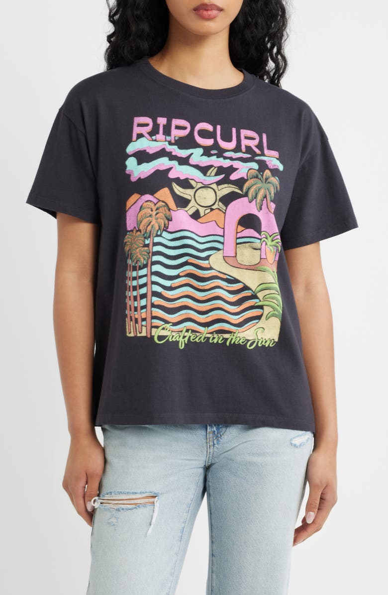 Rip Curl Crafted in the Sun Graphic T-Shirt, Main, color, Washed Black