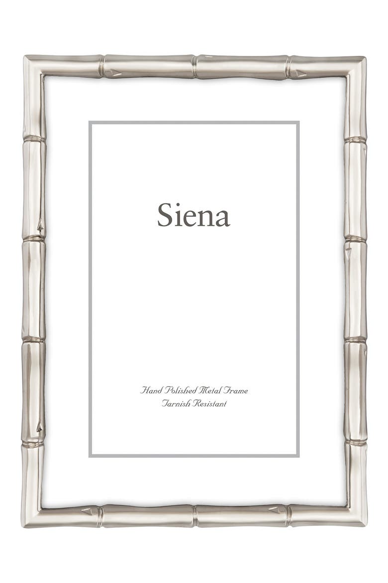 Silvertone Bamboo Design 4" x 6" Picture Frame, Main, color, SILVER