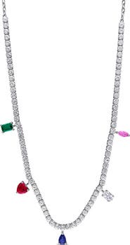 Julianna B. Multi Lab-Created Gemstone Charm Necklace