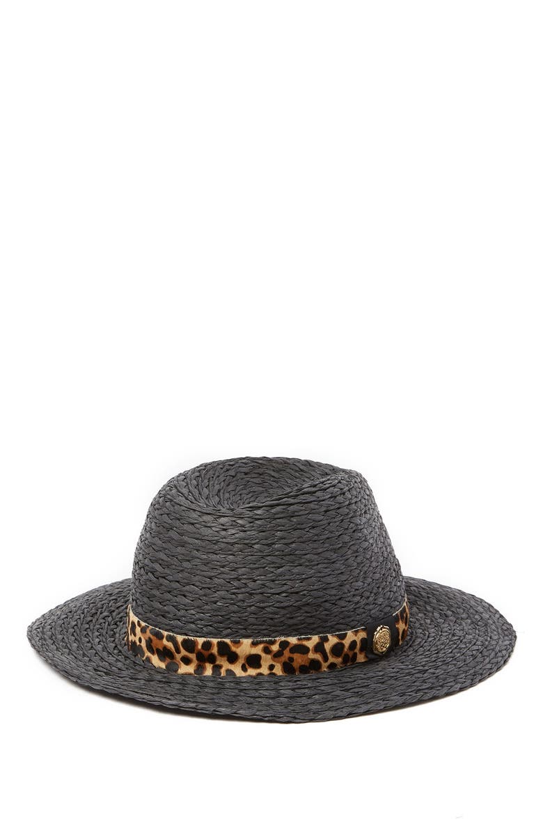 Vince Camuto Genuine Calf Hair Banded Panama Hat, Alternate, color, 