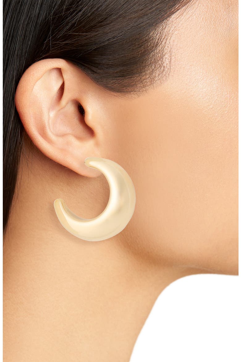 Thick Half Hoop Earrings, Alternate, color, GOLD