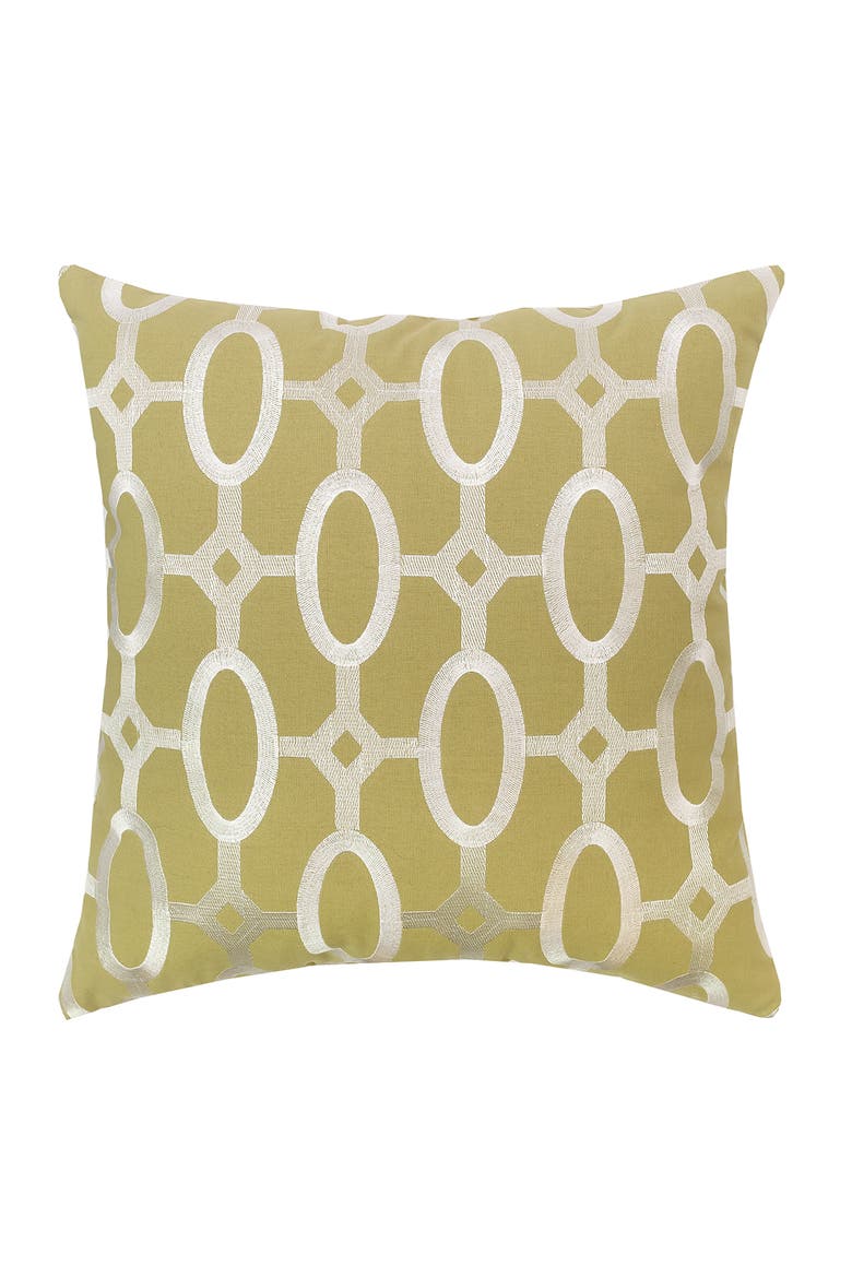 Cream on Green Tufted Accent Pillow 17" x 17", Main, color, Green