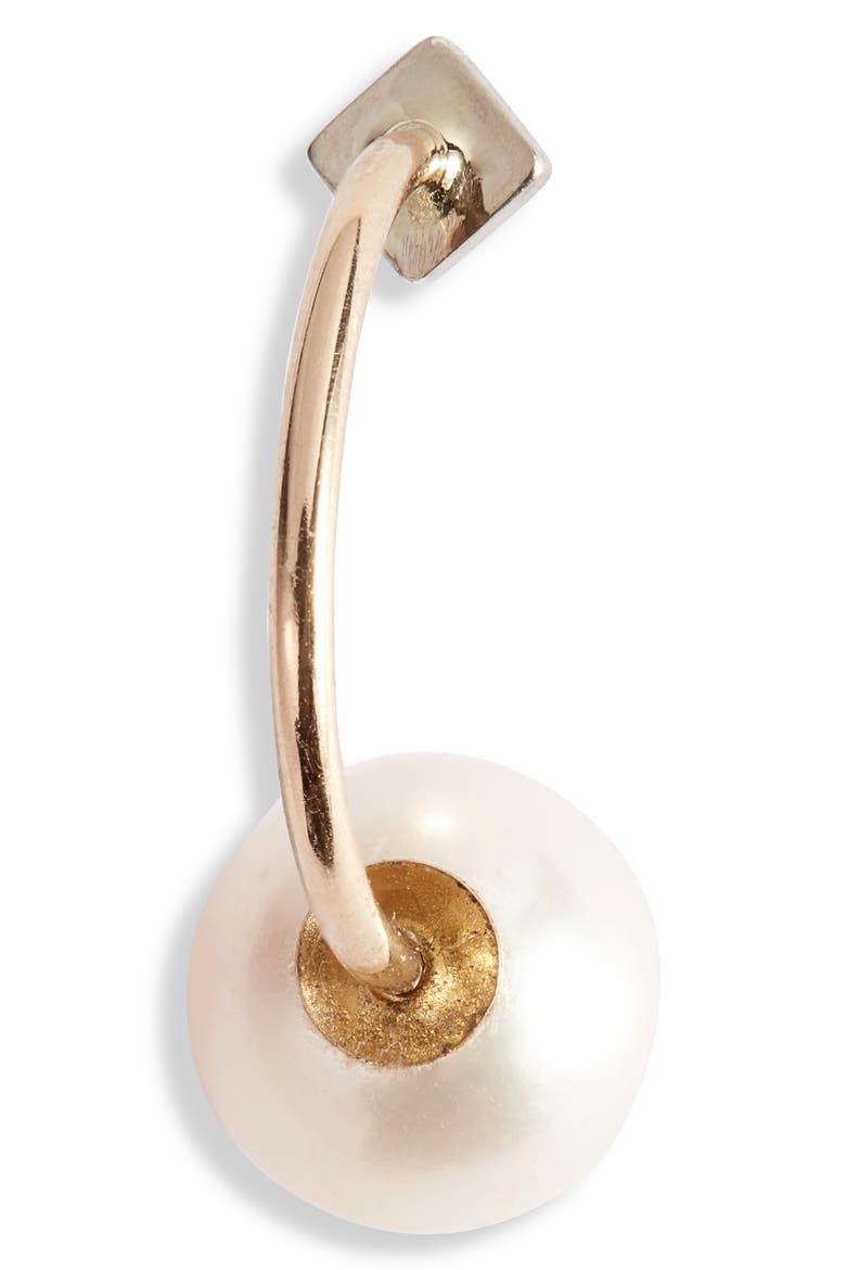 Pearl & Diamond Threaded Earrings, Alternate, color, YELLOW GOLD/ PEARL