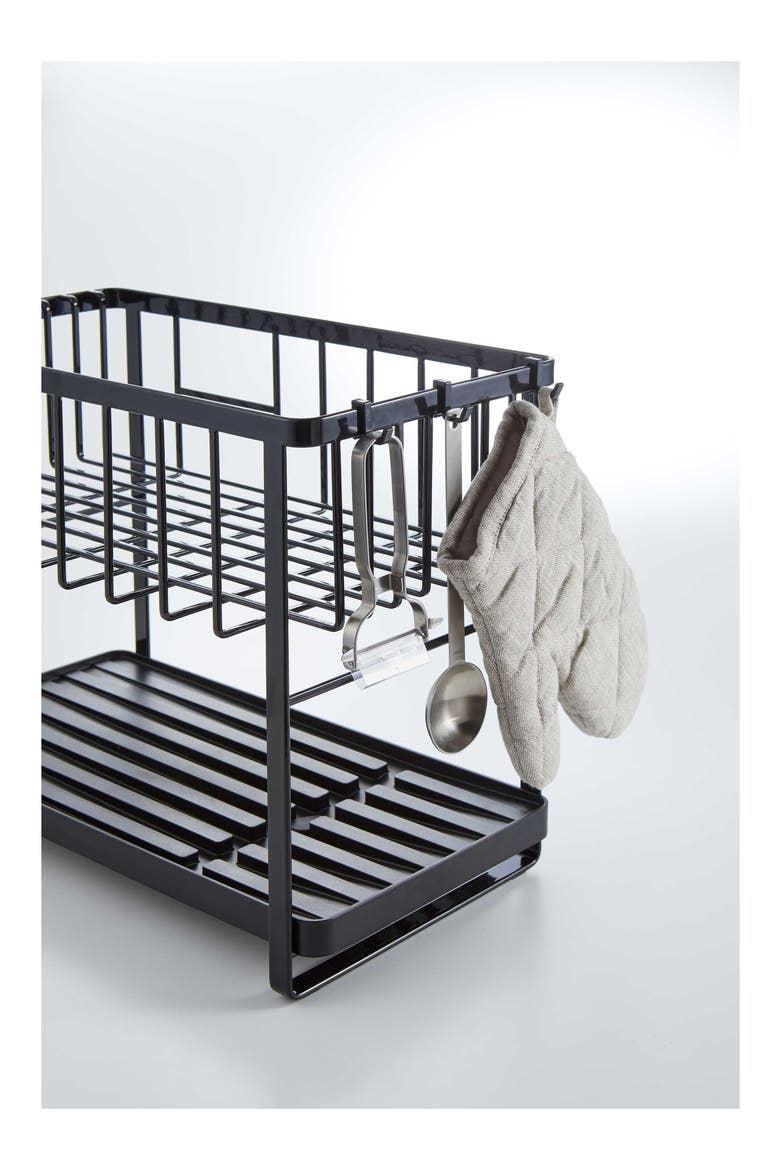 Two-Level Dish Drainer Rack, Alternate, color, BLACK