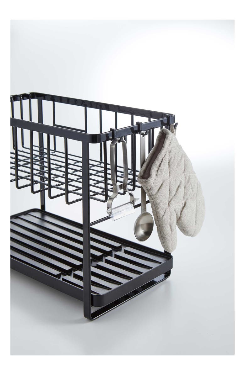 Yamazaki Two-Level Dish Drainer Rack, Alternate, color, Black