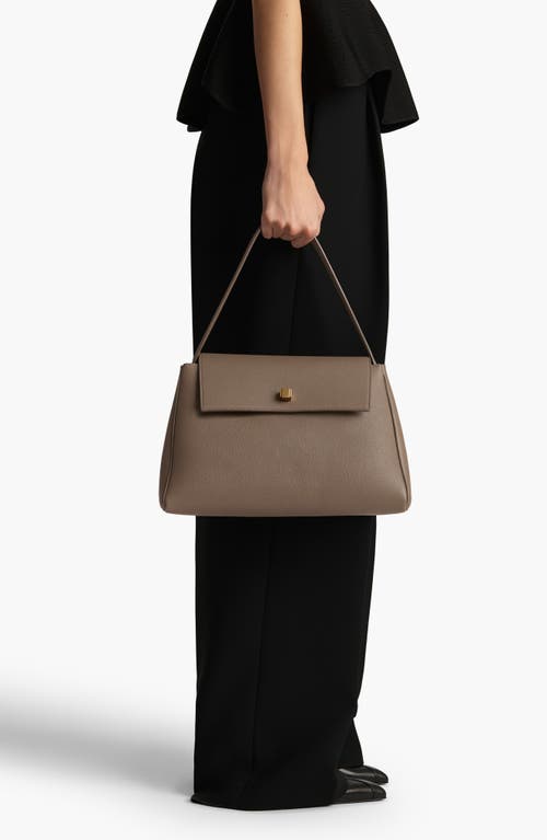 Khaite Square Embellished Leather Shoulder Bag In Elephant 105