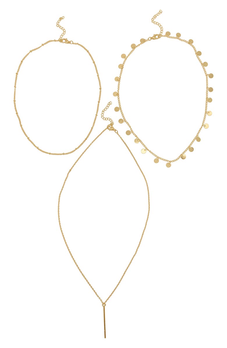 Adornia Set of 3 Water Resistant Chain Necklaces, Alternate, color, Yellow