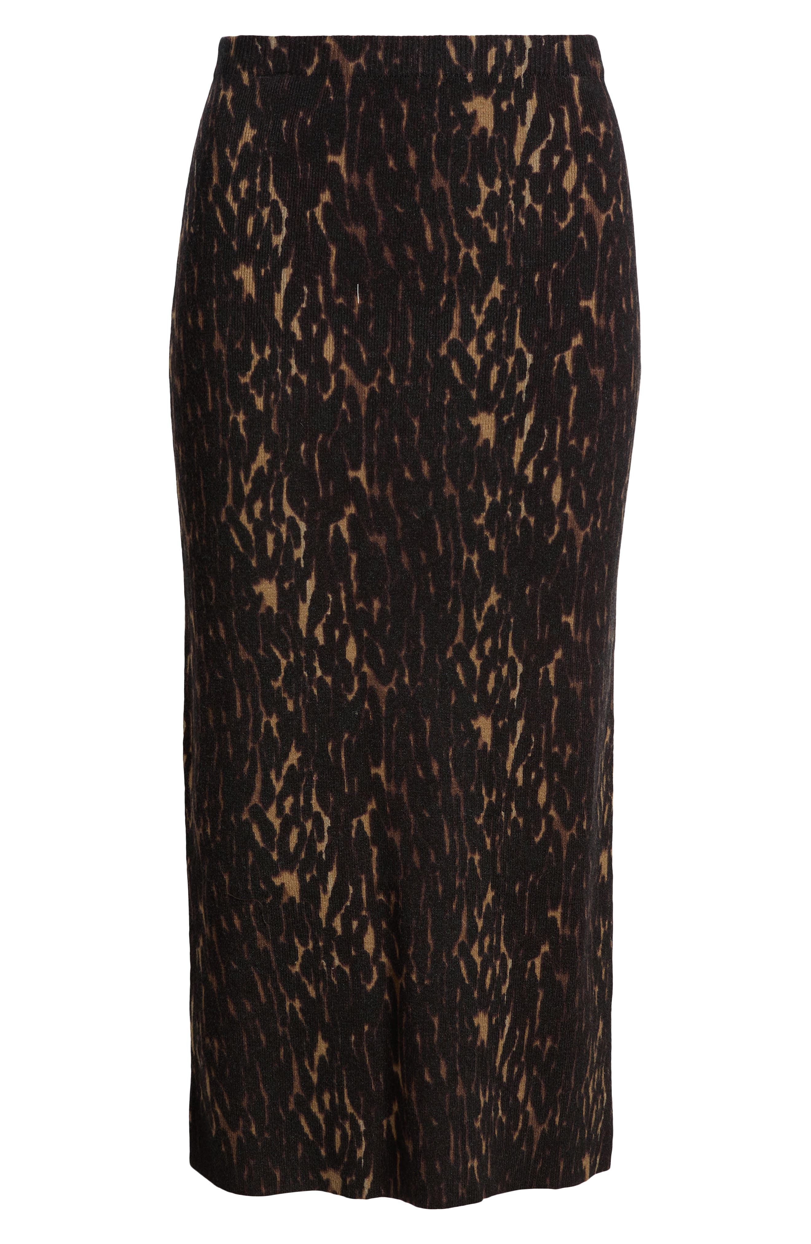 Open Edit Animal Print Midi Sweater Skirt (Women) | Nordstrom