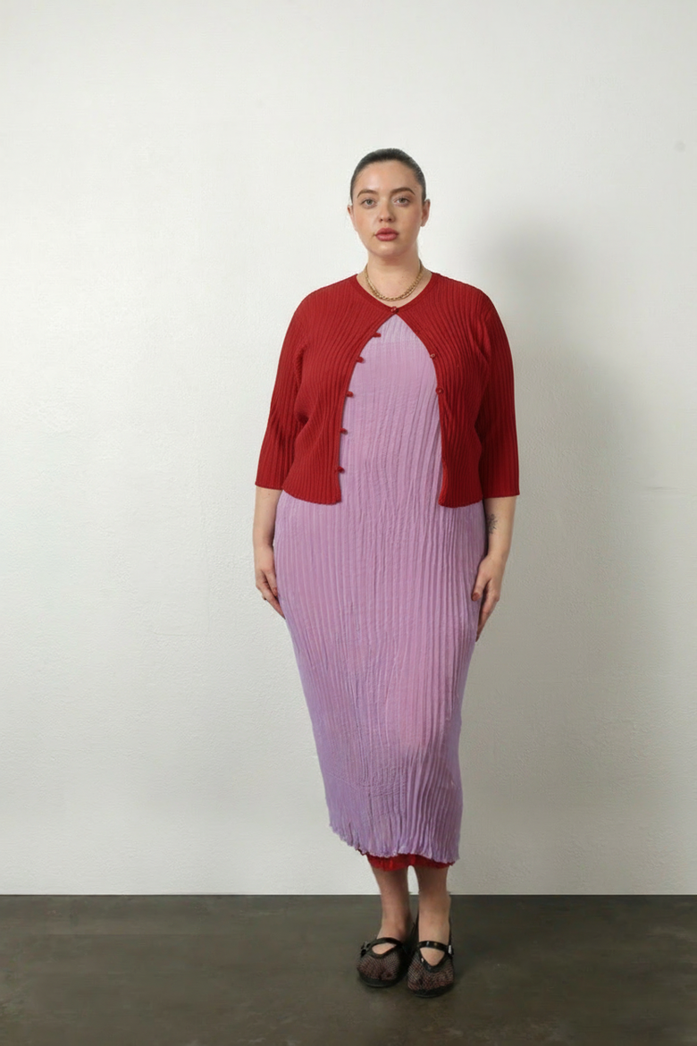 Maya pleated cardigan, Alternate, color, white