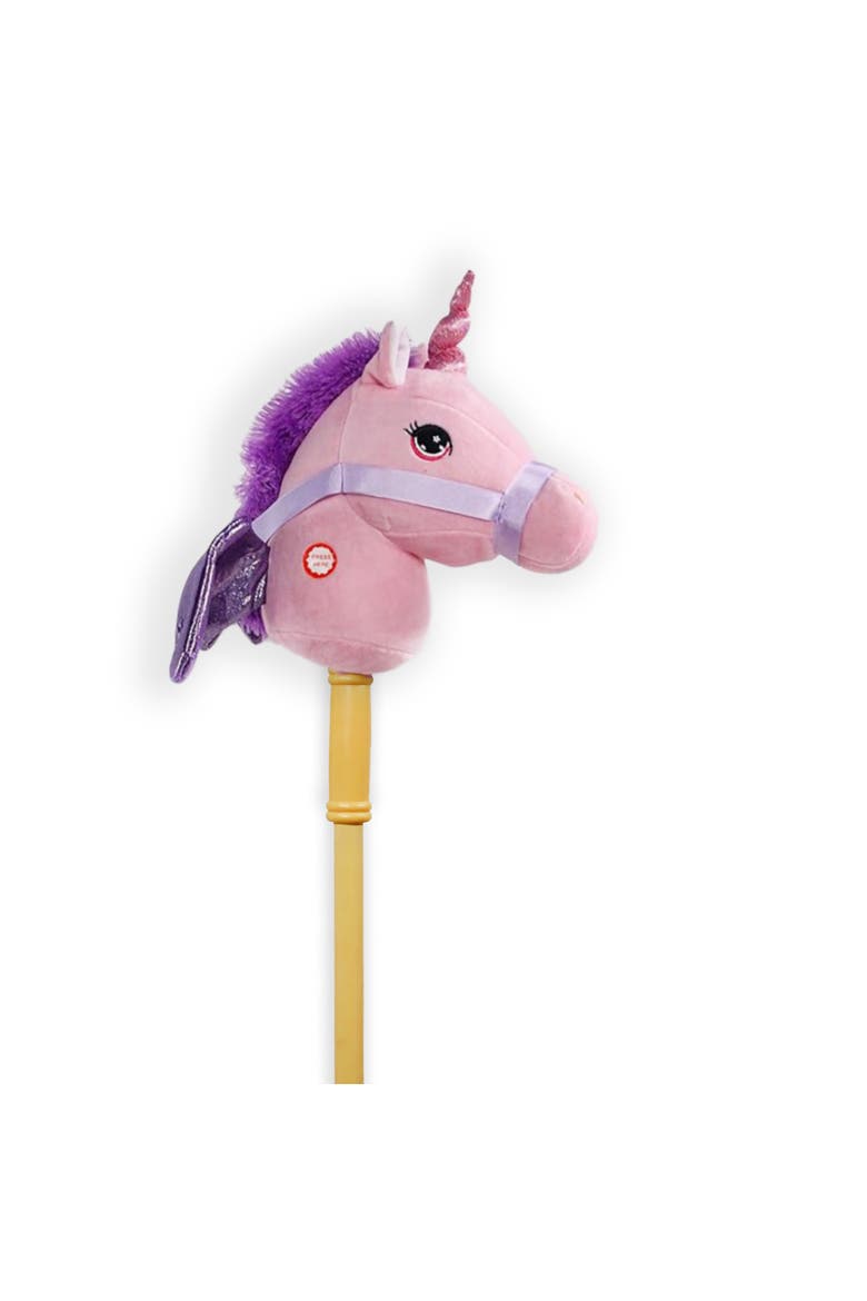 28 Inch Unicorn Stick Horse with Sound Toy, Alternate, color, Multicolored