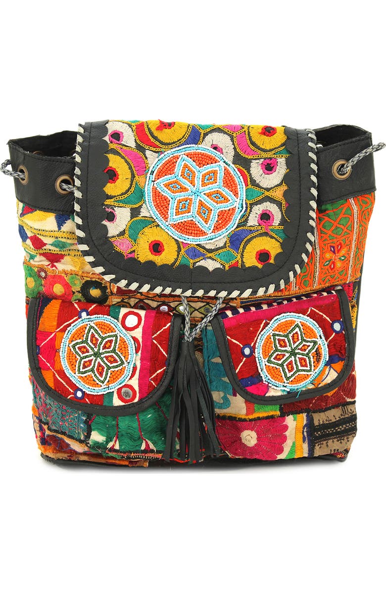 VINTAGE ADDICTION Beaded & Embroidered Design Backpack, Main, color,