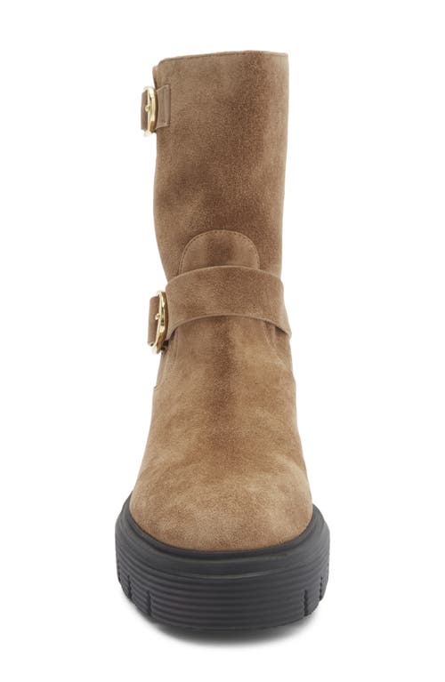Stuart Weitzman Soho Moto Bootie In Brown