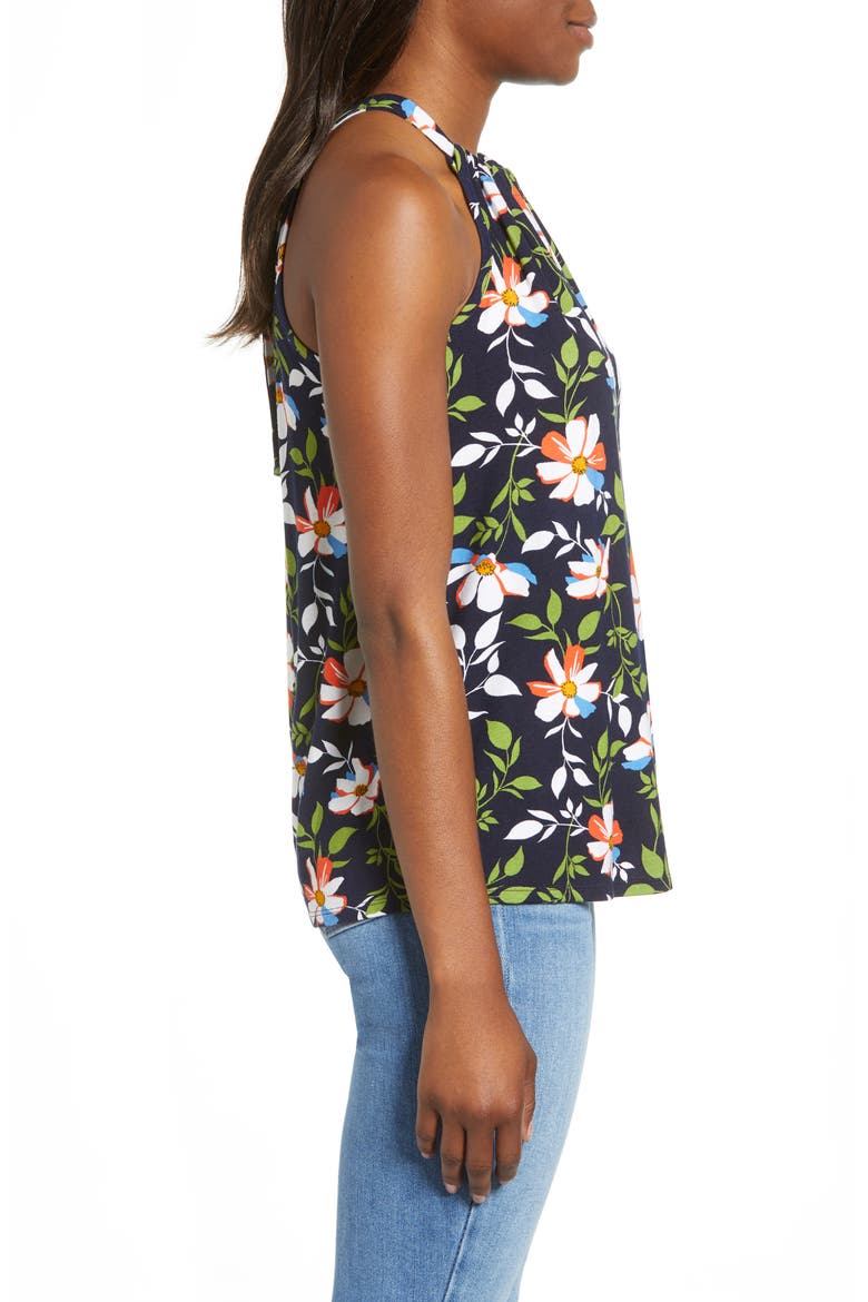 Halter Tank Top, Alternate, color, NAVY ORANGE FLORAL