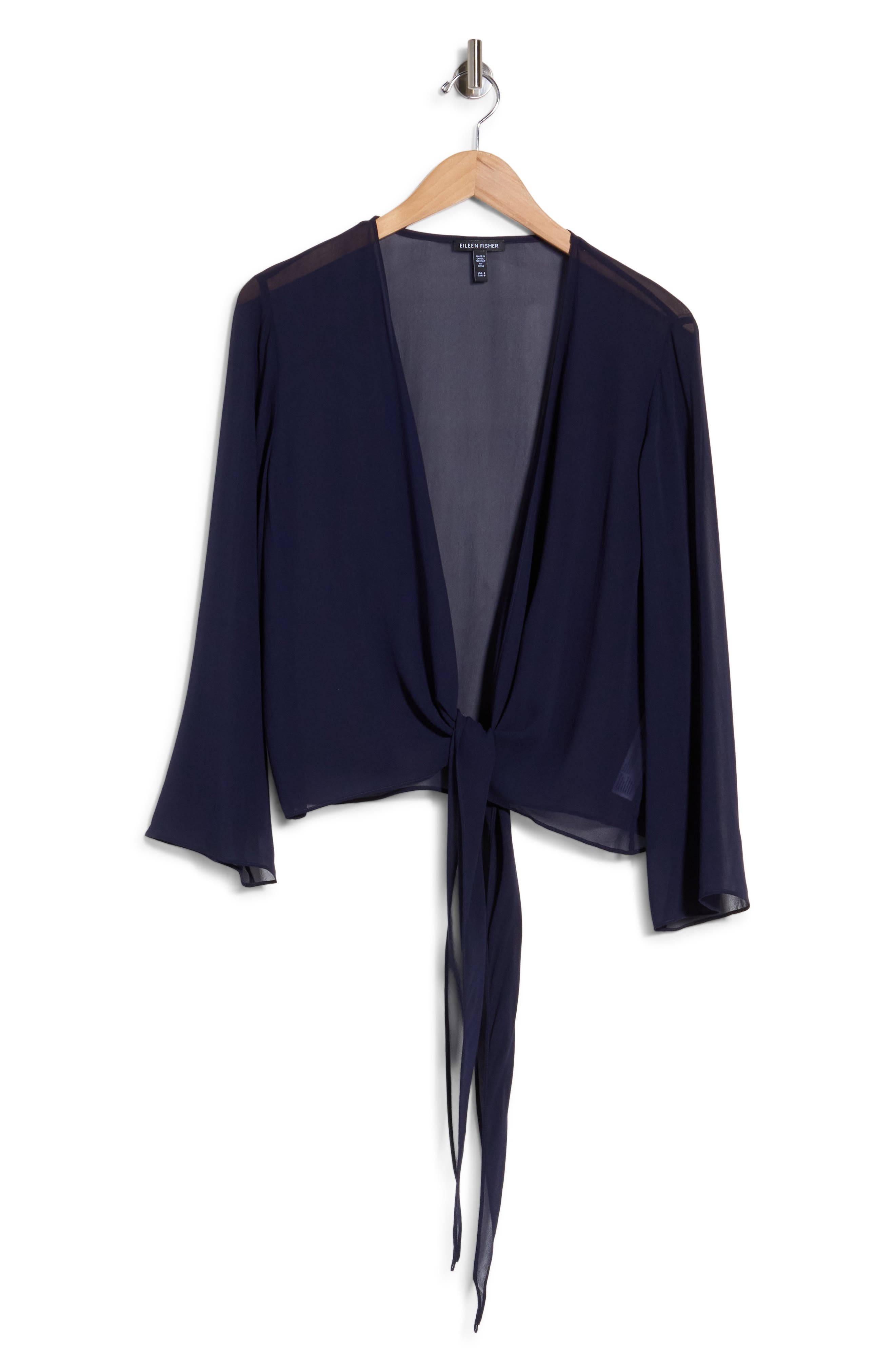 Tie Front Silk Jacket