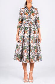 SAMANTHA SUNG Pleated Midi Audrey Shirtdress