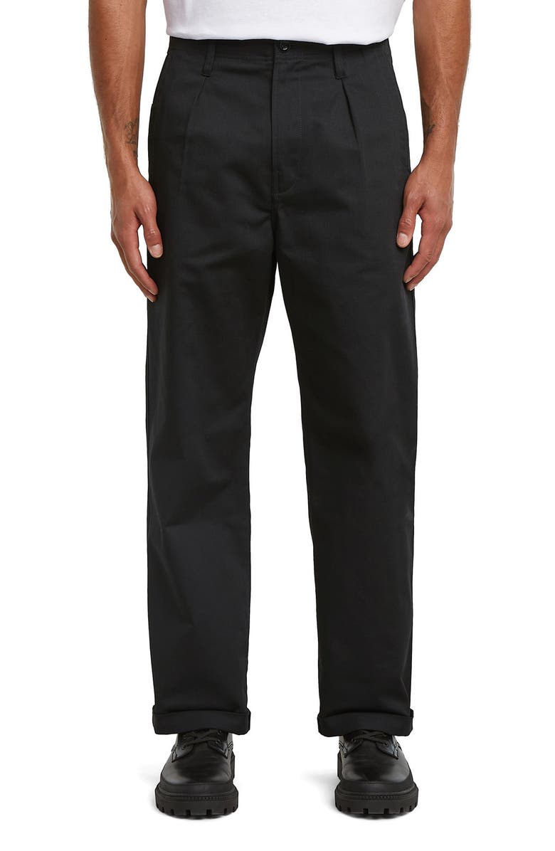 G-STAR Pleat Front Chinos, Main, color, Dk Black