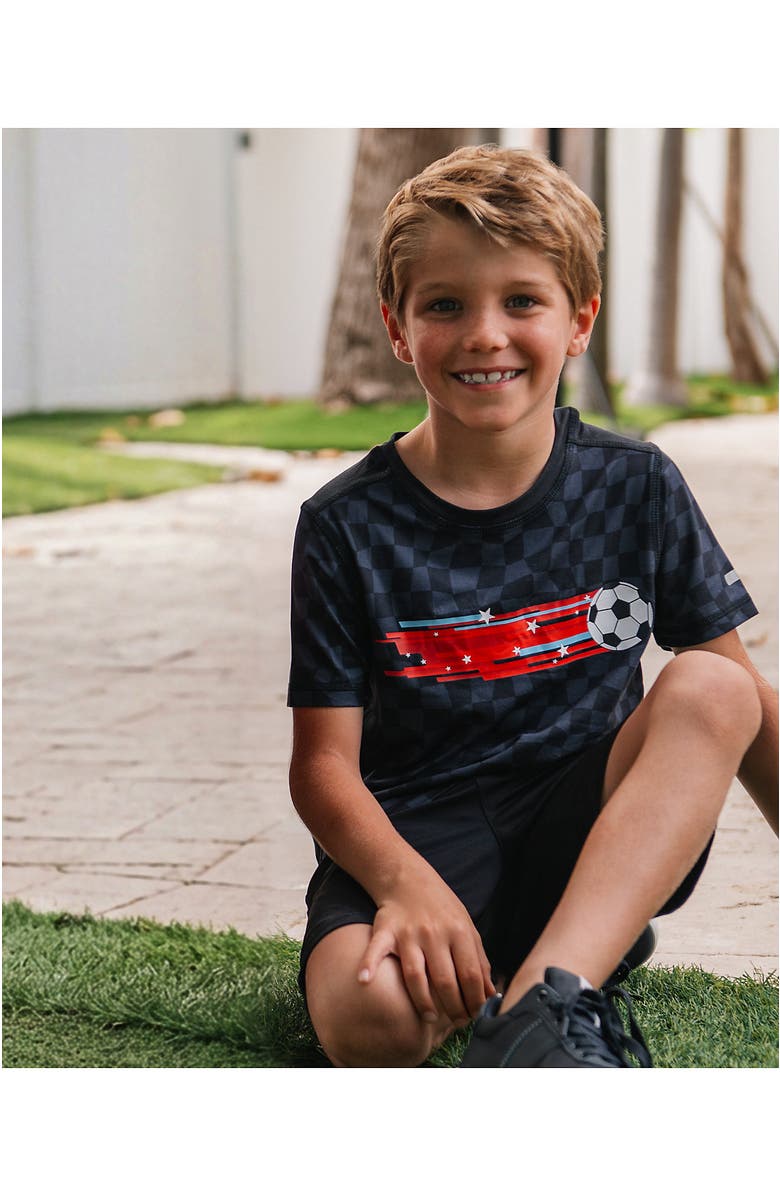 Lands' End Boys Performance Tee Shirt, Main, color, Checkers/Black