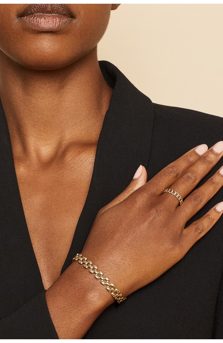 Oradina 14K Yellow Gold 1956 Curb Link Ring, Alternate, color, Yellow Gold