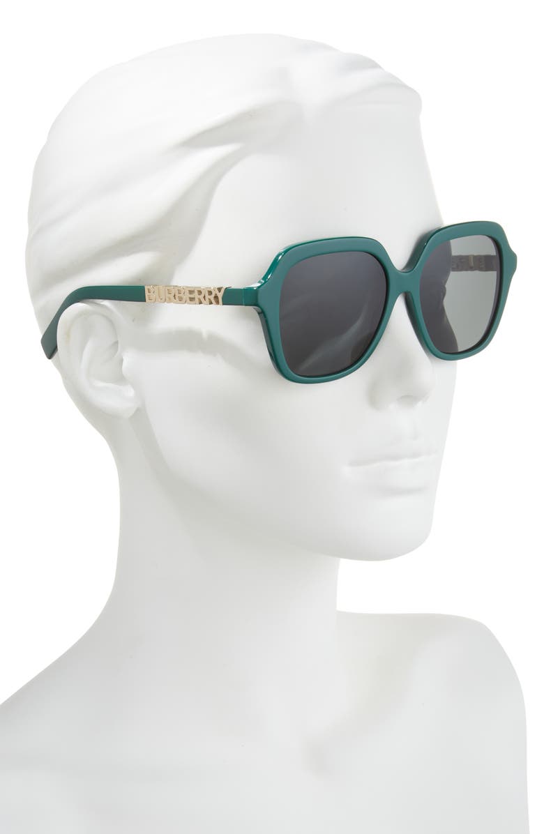 Burberry Joni 55mm Square Sunglasses, Alternate, color, Green